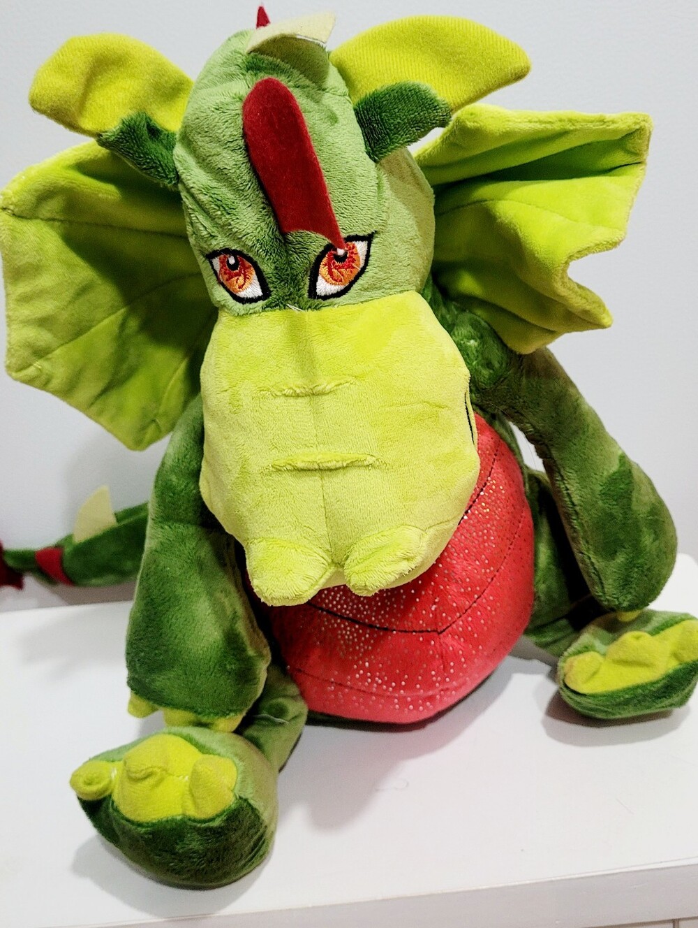 Teddy Mountain Fearless Friendly Dragon Plush 16" Green